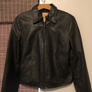 MNG mango genuine leather jacket black M